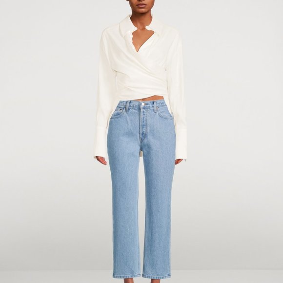 STILL HERE x HOLT RENFREW jeans Sz 28 HANDPAINTED High Rise LIMITED EXCLUSIVE - Picture 2 of 6